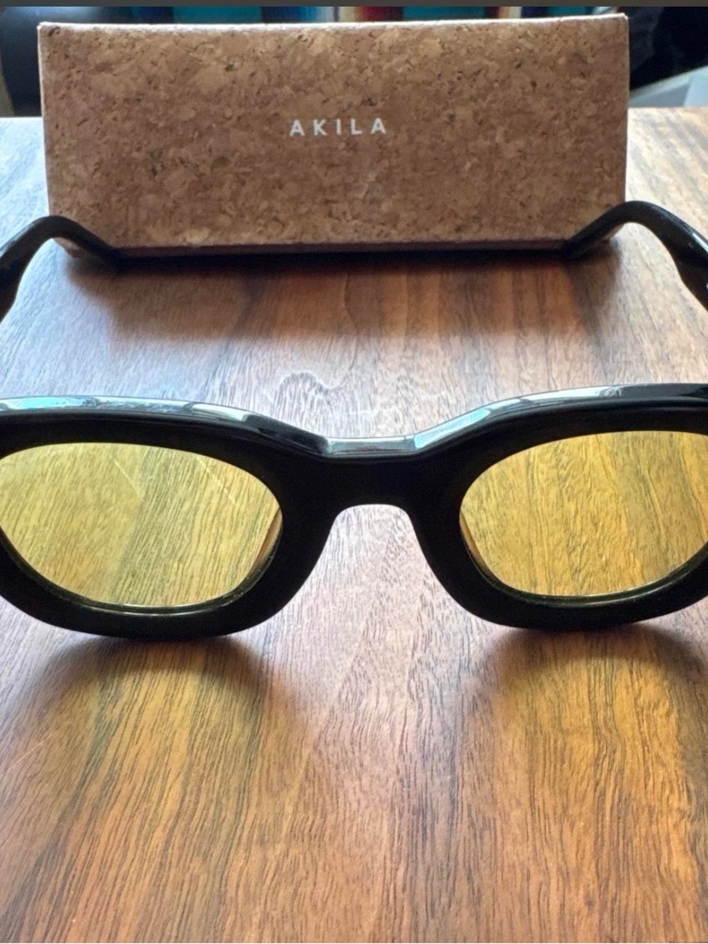 Akila Women's Black Sunglasses with Yellow Lenses